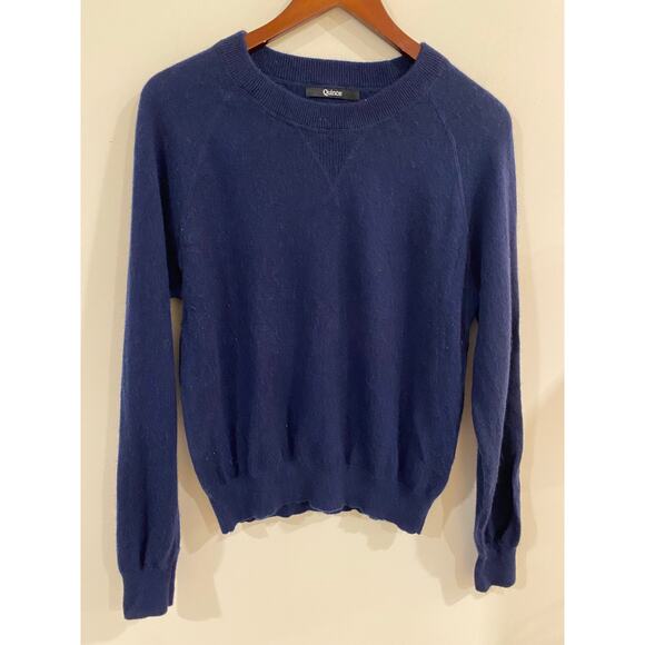Quince 100% Cashmere Sweater Men L Blue Crewneck Soft Lightweight Knit Pullover - Picture 1 of 9